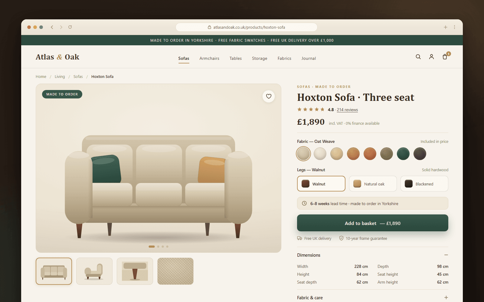 Headless commerce for a heritage furniture brand — case study cover